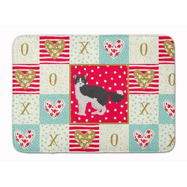Carolines Treasures 19 x 27 in. La Perm No.1 Cat Love Machine Washable Memory Foam Mat CK5636RUG - main